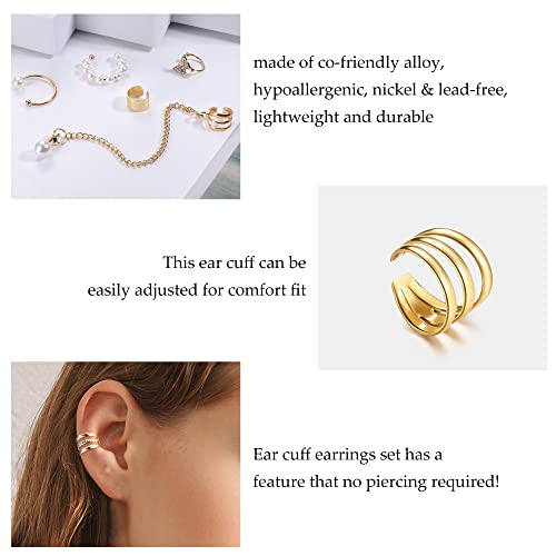 64PCS Adjustable Non-Piercing Ear Cuff Earrings