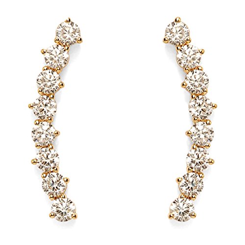 14K Gold Plated Hearts & Arrows Ear Crawler