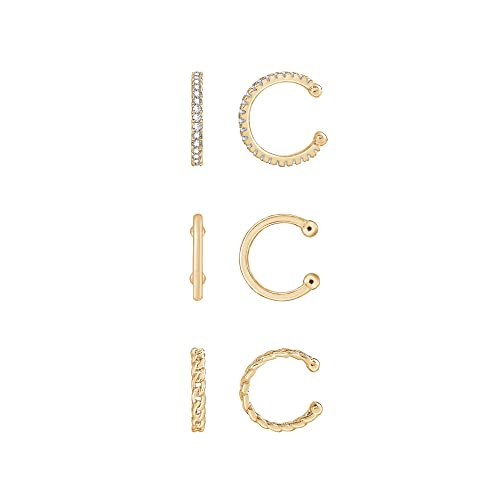 Elegant 14K Gold Plated Sterling Silver Ear Cuffs