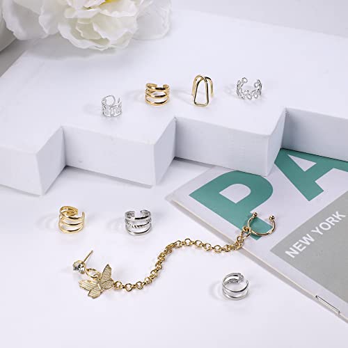 64PCS Adjustable Non-Piercing Ear Cuff Earrings