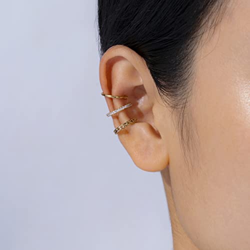 Elegant 14K Gold Plated Sterling Silver Ear Cuffs