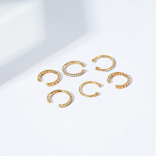Elegant 14K Gold Plated Sterling Silver Ear Cuffs