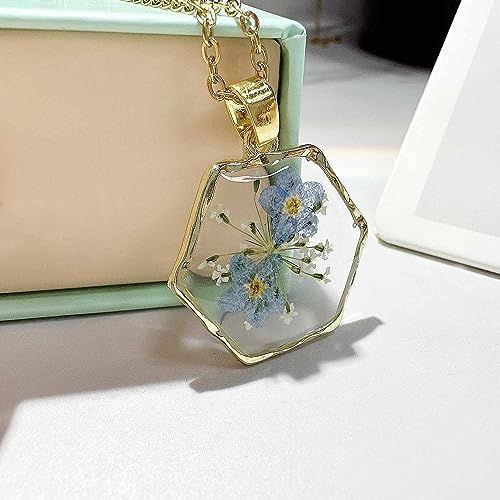 Pressed Wildflower Queen Anne's Lace Personalized Necklace