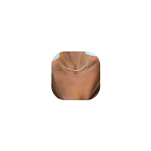 Simple Gold Herringbone Necklace - Chunky Gold Plated