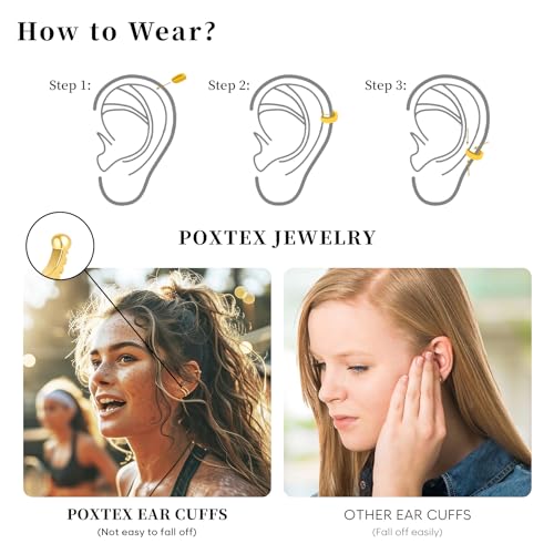 Dainty Gold Non-Piercing Ear Cuffs with Zirconia