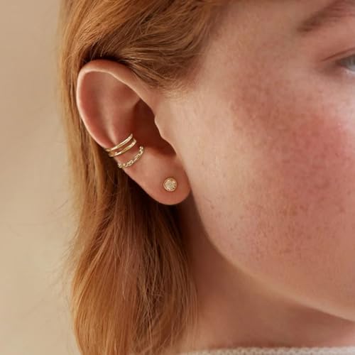 6Pcs 14K Gold Plated Ear Cuffs for Women