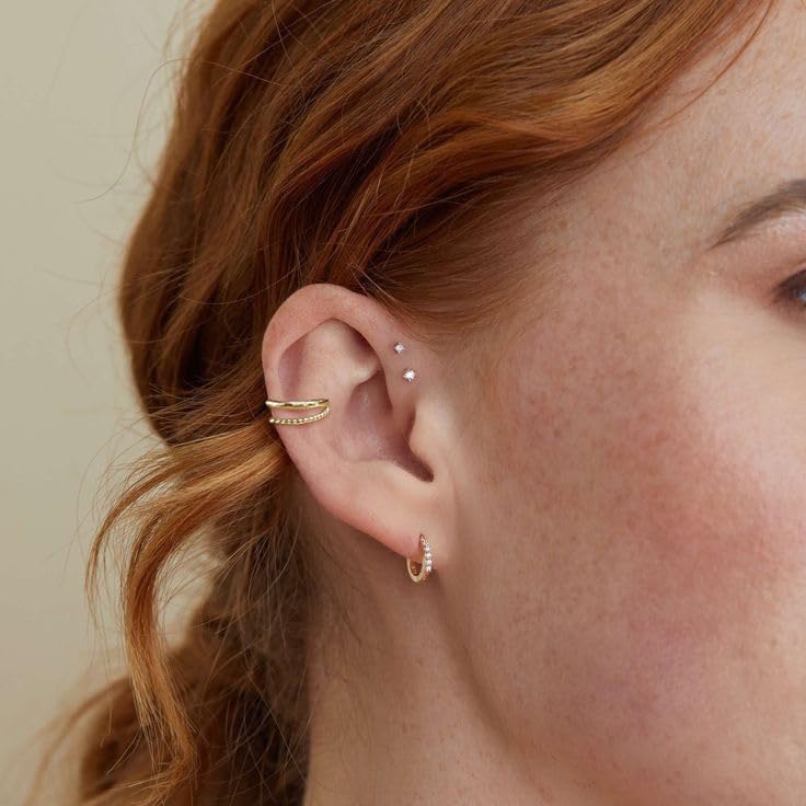 6Pcs 14K Gold Plated Ear Cuffs for Women
