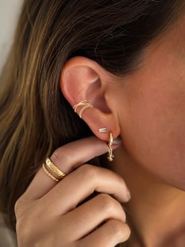 6Pcs 14K Gold Plated Ear Cuffs for Women