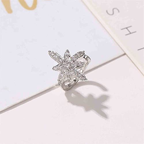 Boho Silver Starburst Ear Cuff Earrings