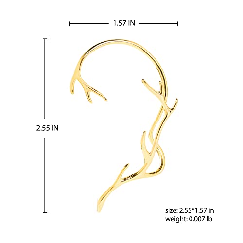 Gold Branches CZ Ear Cuff Earrings for Women