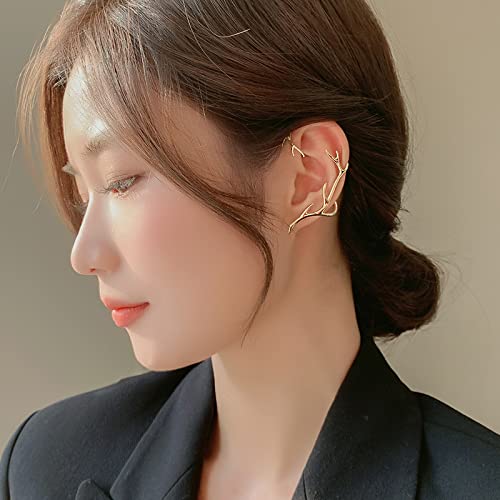 Gold Branches CZ Ear Cuff Earrings for Women