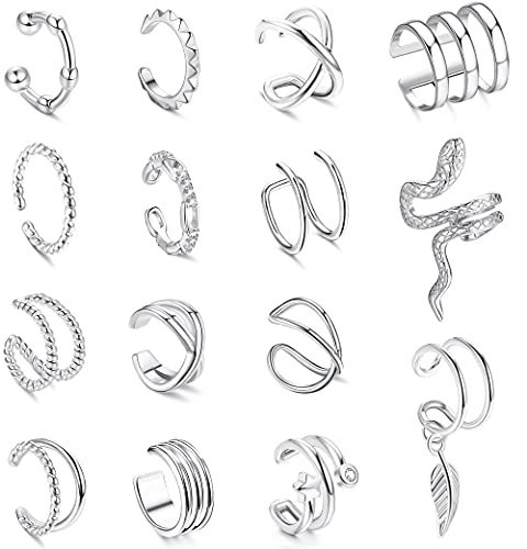 Cassieca Adjustable Non-Piercing Ear Cuffs Set