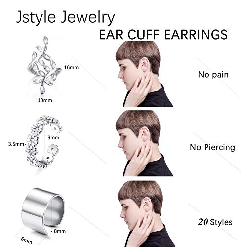 20 Pcs Adjustable Non-Piercing Ear Cuffs Set