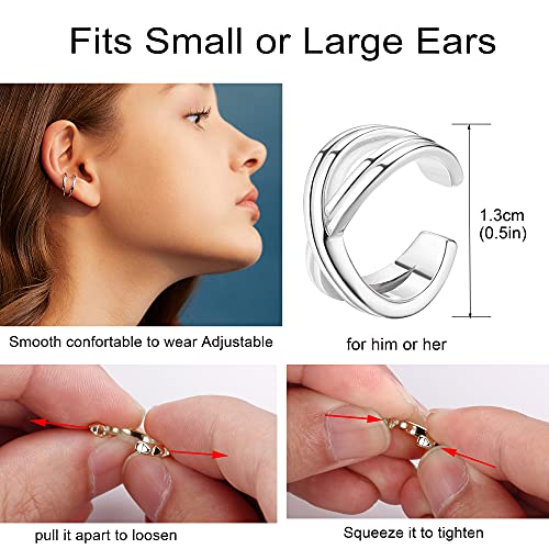 Cassieca Adjustable Non-Piercing Ear Cuffs Set
