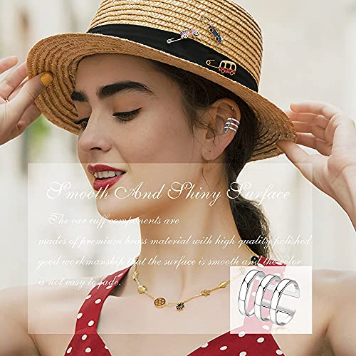 Cassieca Adjustable Non-Piercing Ear Cuffs Set