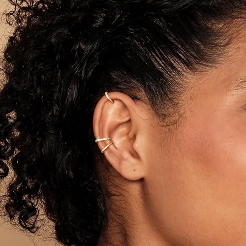 Dainty 14K Gold Plated Ear Cuffs for Women