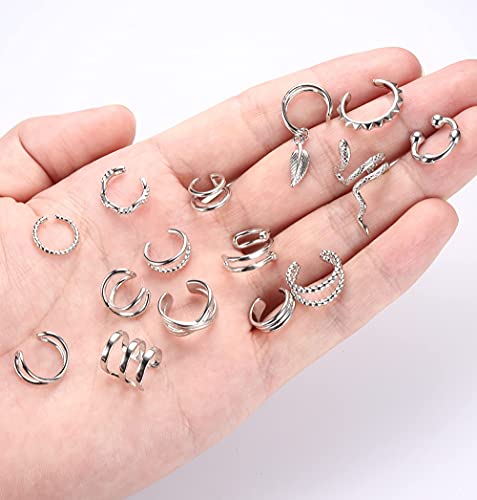 Cassieca Adjustable Non-Piercing Ear Cuffs Set