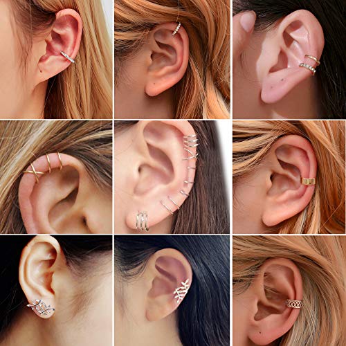 20 Pcs Adjustable Non-Piercing Ear Cuffs Set