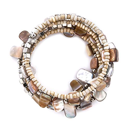 Chunky Beige Beaded Jewelry Set for Women