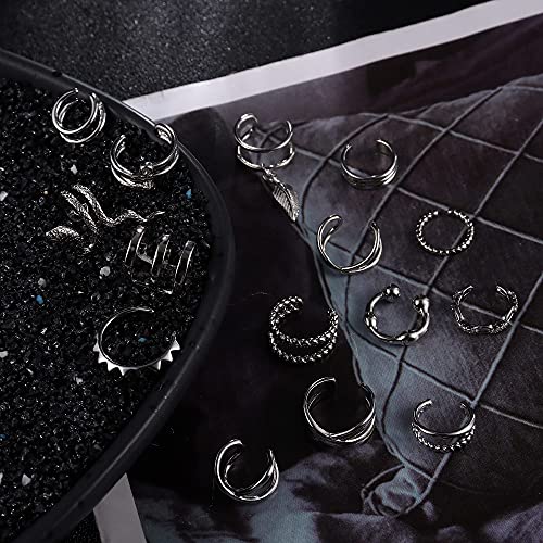 Cassieca Adjustable Non-Piercing Ear Cuffs Set