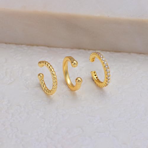 Dainty 14K Gold Plated Ear Cuffs for Women
