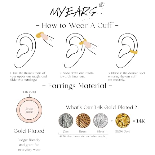 Gold Ear Cuff Earring - Bold Triple Split Design