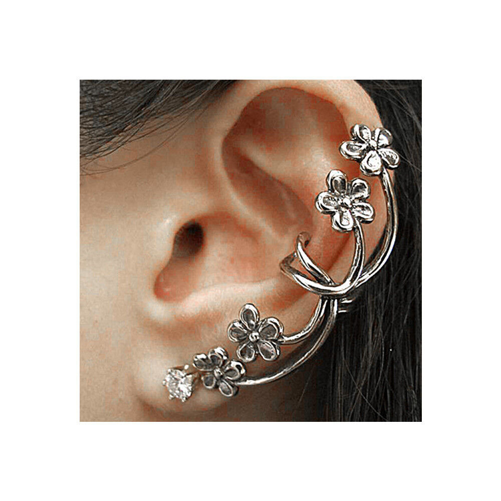 Chic Sparkle Left Ear Cuff Clip-On Earrings