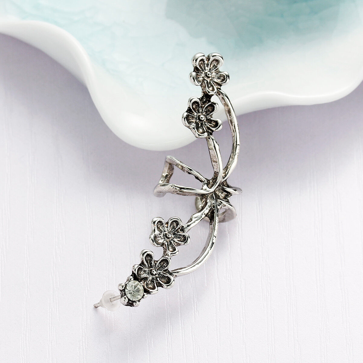 Chic Sparkle Left Ear Cuff Clip-On Earrings