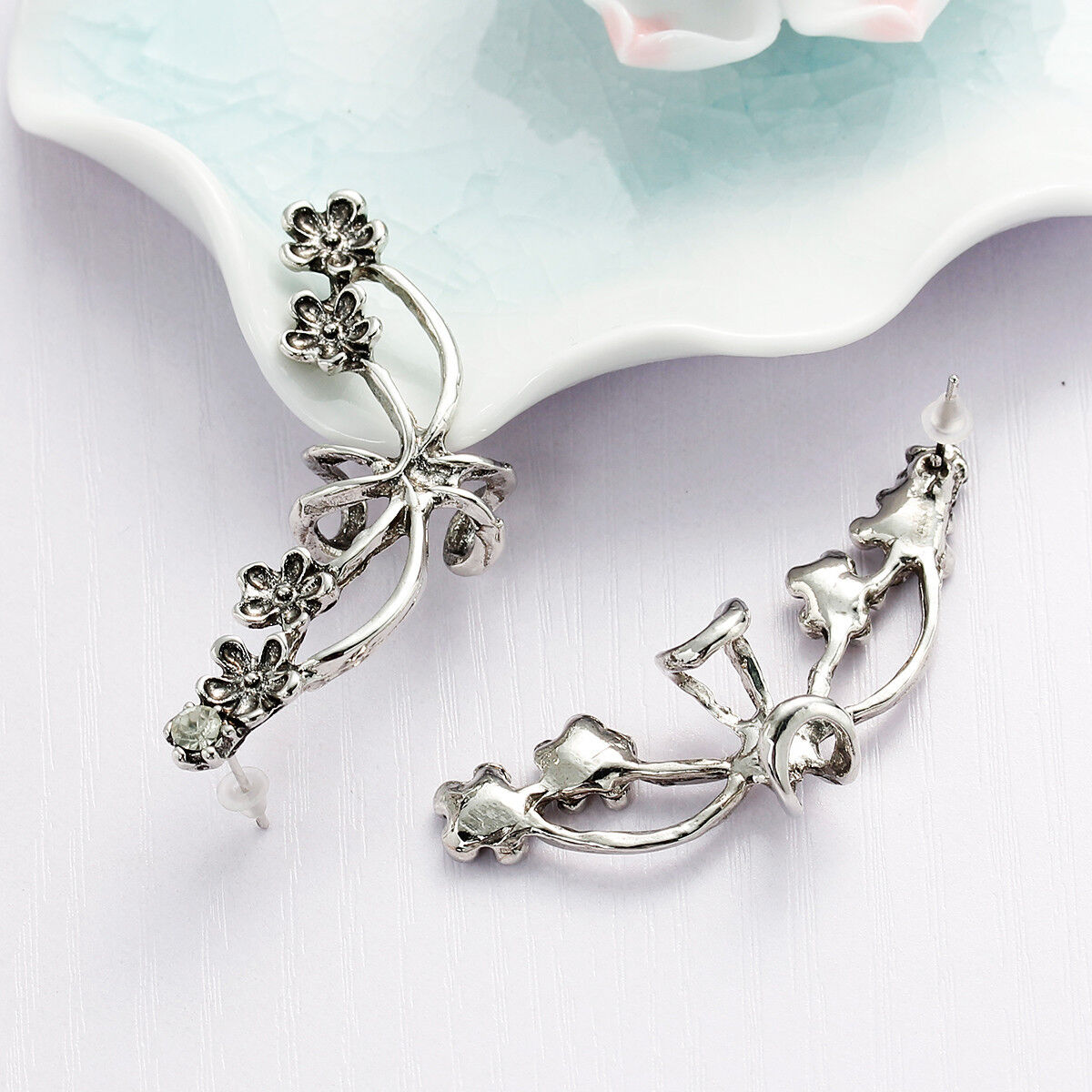 Chic Sparkle Left Ear Cuff Clip-On Earrings