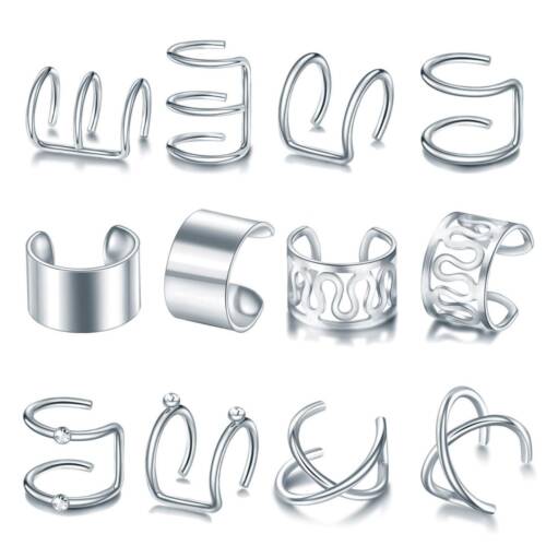12PC Stainless Steel Non-Piercing Ear Cuffs