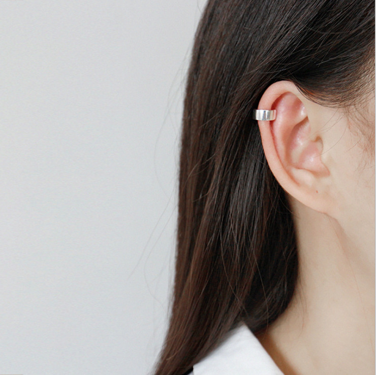 925 Sterling Silver Wide Band Ear Cuff Earring