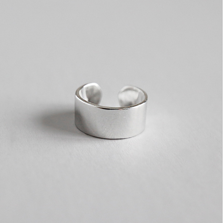 925 Sterling Silver Wide Band Ear Cuff Earring