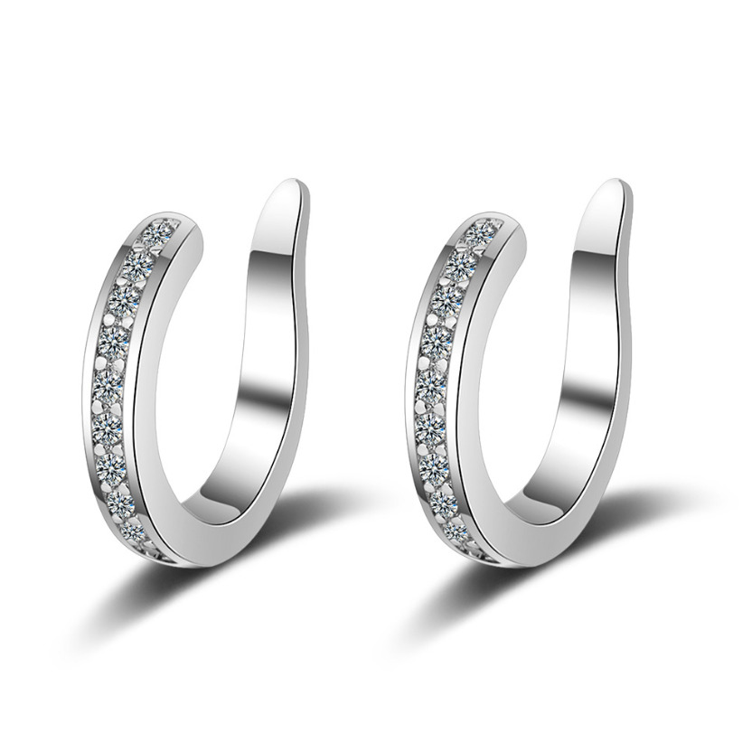 Silver Plated CZ No-Piercing Ear Cuff Earrings