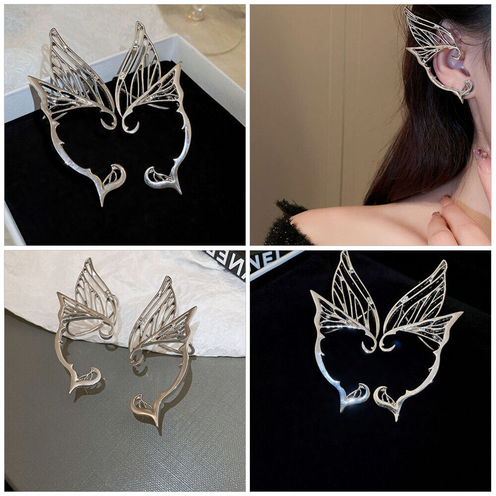 Butterfly Elf Ear Cuffs - Fairy Dangle Earrings