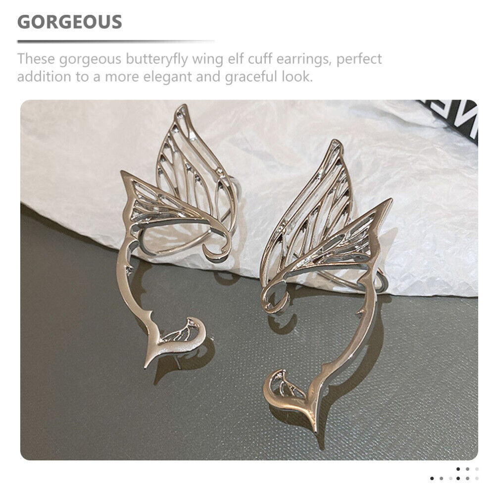 Butterfly Elf Ear Cuffs - Fairy Dangle Earrings