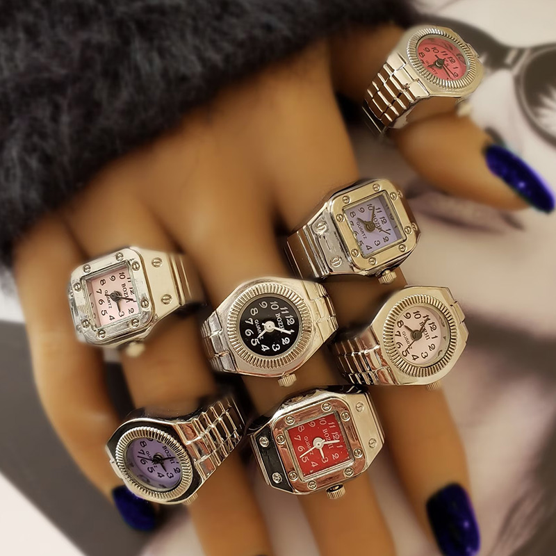 Retro Punk Alloy Finger Watch and Ring Set