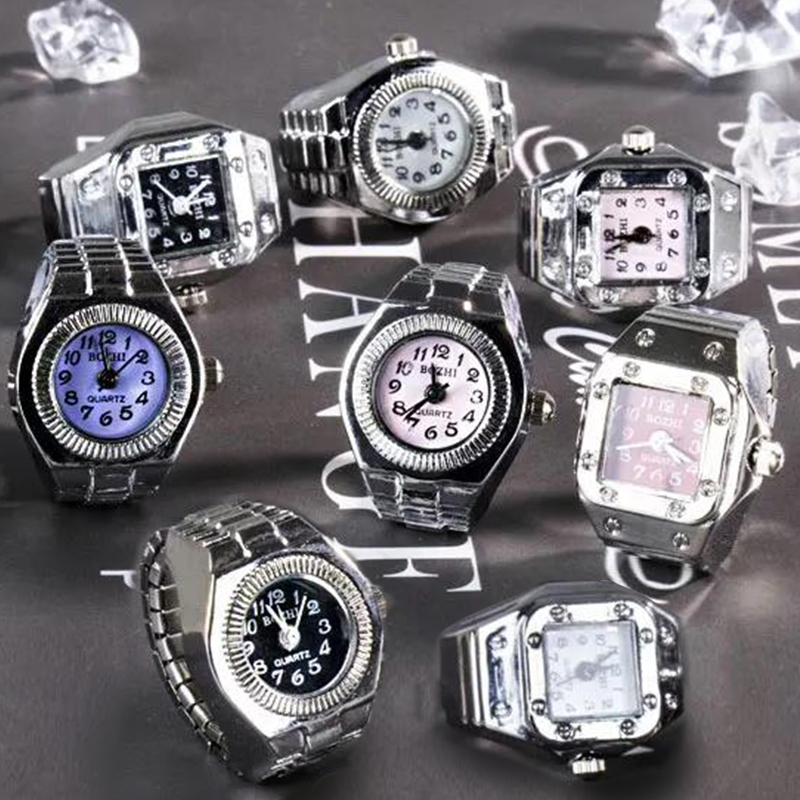 Retro Punk Alloy Finger Watch and Ring Set