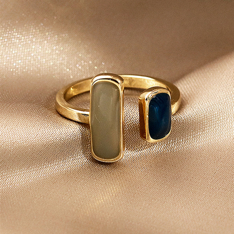 Colorful Adjustable Drip Glaze Ring for Women