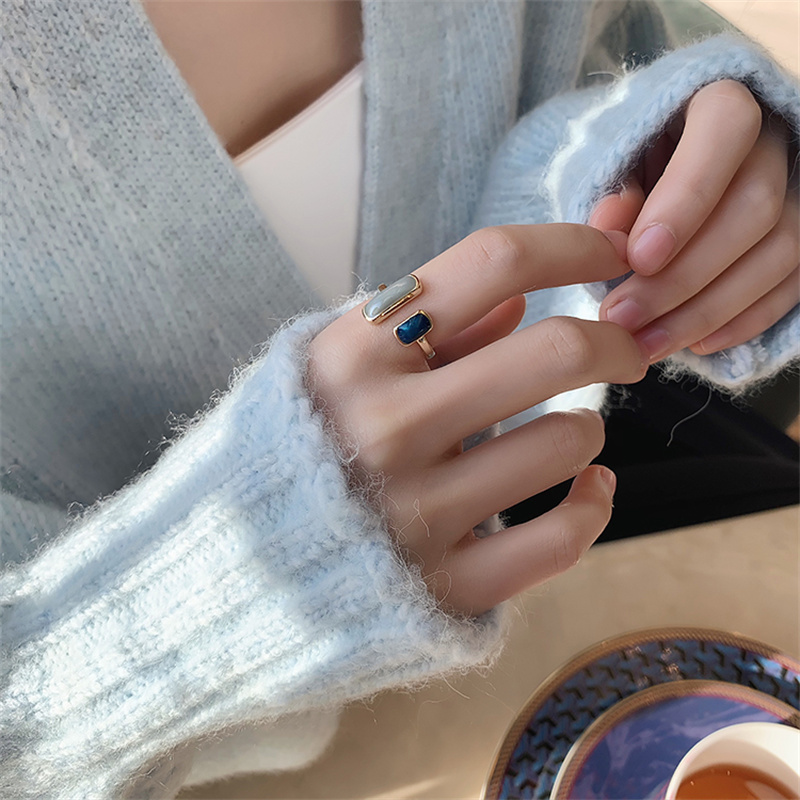 Colorful Adjustable Drip Glaze Ring for Women