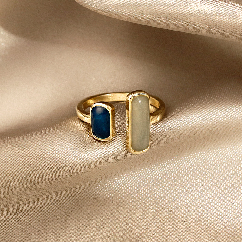 Colorful Adjustable Drip Glaze Ring for Women