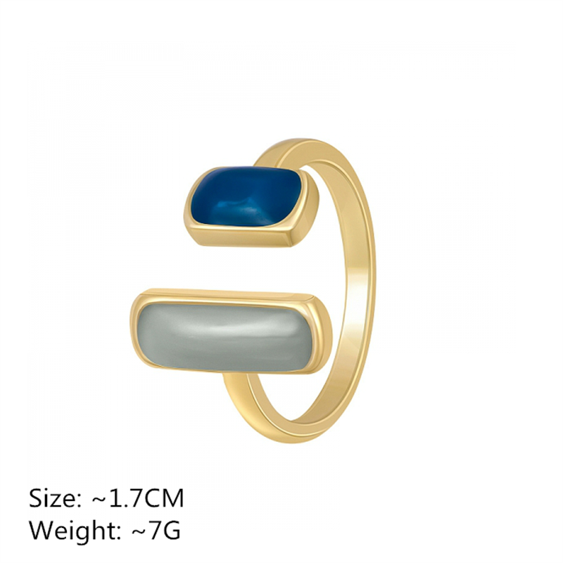 Colorful Adjustable Drip Glaze Ring for Women