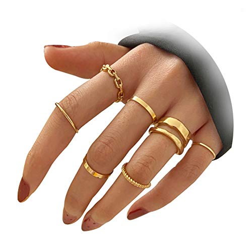 Boho Gold Knuckle Rings Set for Women