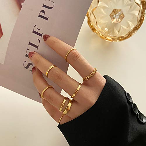 Boho Gold Knuckle Rings Set for Women