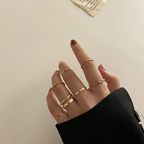 Boho Gold Knuckle Rings Set for Women