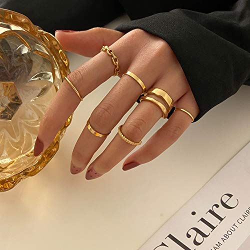 Boho Gold Knuckle Rings Set for Women