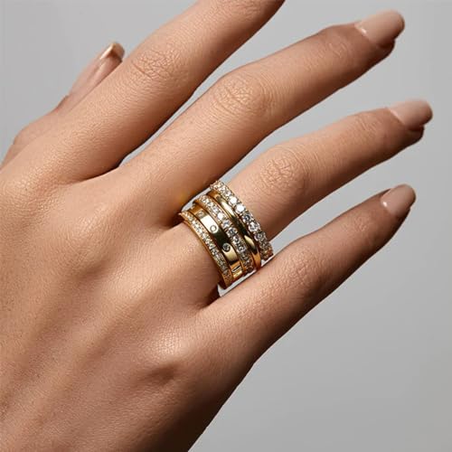 Dainty Gold Stacking Rings for Women - Size 5-10