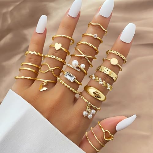 24 Pcs Vintage Gold Knuckle Rings Set