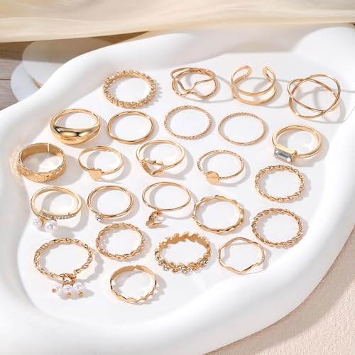 24 Pcs Vintage Gold Knuckle Rings Set