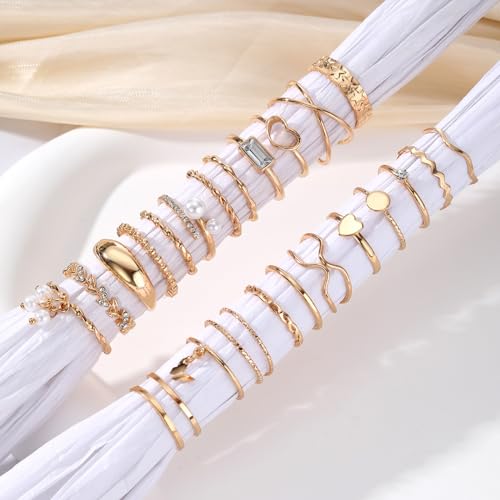 24 Pcs Vintage Gold Knuckle Rings Set