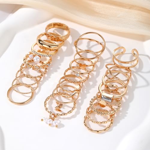 24 Pcs Vintage Gold Knuckle Rings Set
